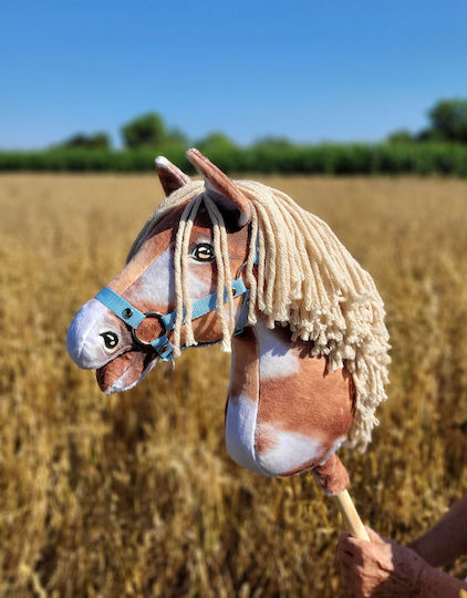 Hobby Horse Large Premium Stick Horse Spotted Tobiano Beige Mane A3