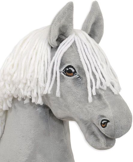 Premium Hobby Horse Großer Steckenpferd Graues Weißes Mähne A3