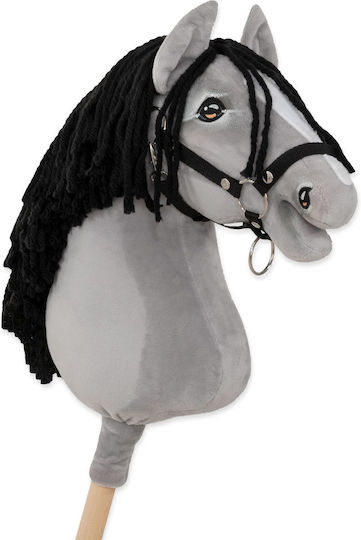 Premium Hobby Horse Large Stick Horse Gray Iv Black Mane A3