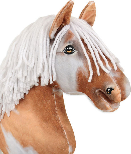 Голяма Премиум Пръчка Кон Hobby Horse На Петна Тобиано С Бяла Грива A3