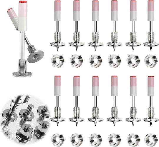 Set 100 Cuie Rotunde Șuruburi Pistol Manual Piuliță 7.3 Mm Durabil Rezistent La Rugină Beton Lemn Cărămidă Tavane Pereți Podele