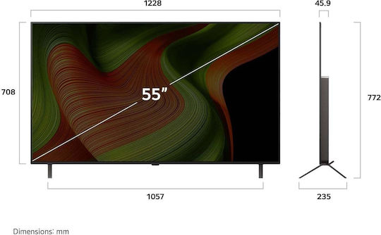 LG Smart Τηλεόραση 55" 4K UHD OLED AI B5 HDR (2025) OLED55B56LA