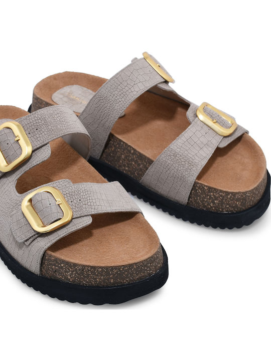 Sandale Casual Damă Flatforme Din Piele Maro
