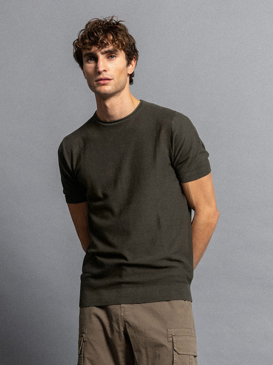 Smart Fashion Κοντομανικο Πλεκτο T-shirt 51-206-043 Dk Green