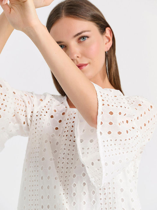 Summer Mini Shirt Dress Dress White