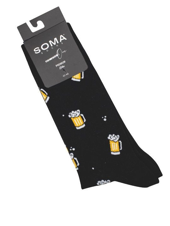 Soma Socks Bărbați Șosete cu Model Black 1Pachet