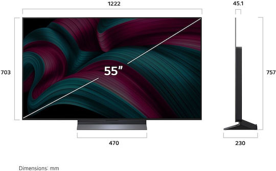 LG Smart Τηλεόραση 55" 4K UHD OLED evo AI C5 HDR (2025) OLED55C55LA