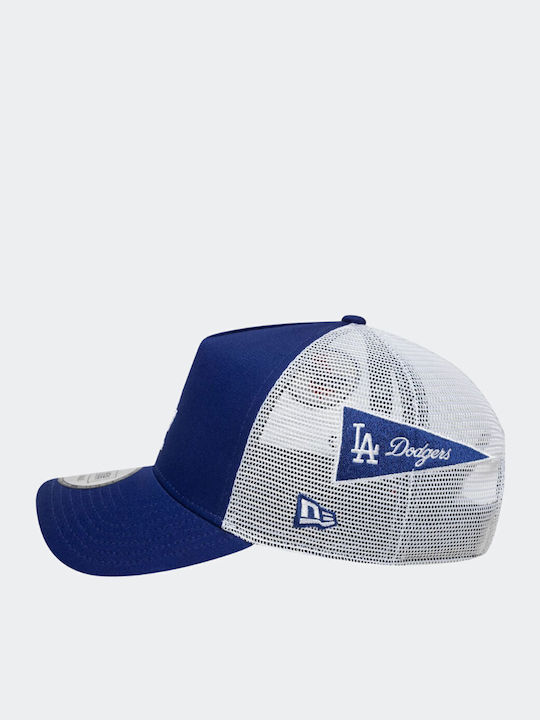New Era La Dodgers MLB Multi Patch Dark Blue 9Forty A-Frame Trucker Adjustable Cap Jockey Blue