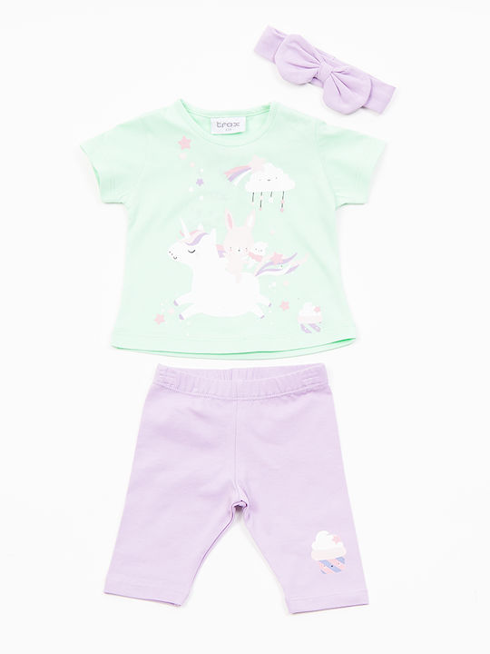 Kinder-Set mit Leggings Sommer 2Stück Pink