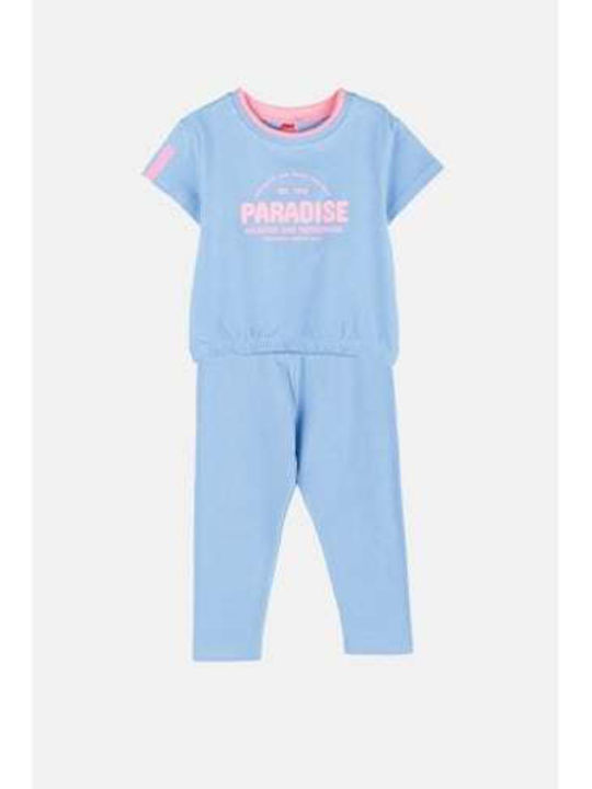 Kids' Set with Leggings Summer 2pcs Purple Paradise