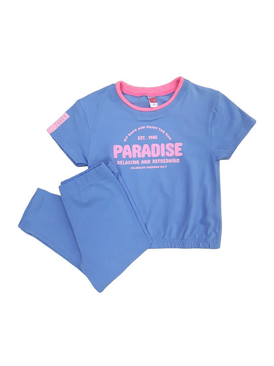 Kids' Set with Leggings Summer 2pcs Purple Paradise