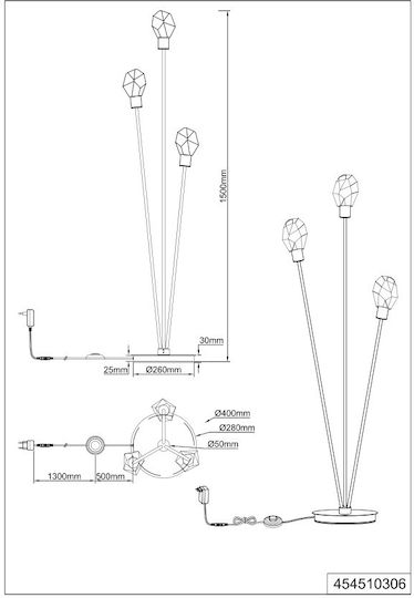 Trio Lighting Verano Φωτιστικό Δαπέδου Ασημί Trio Lighting Verano Φωτιστικό Δαπέδου Ασημί