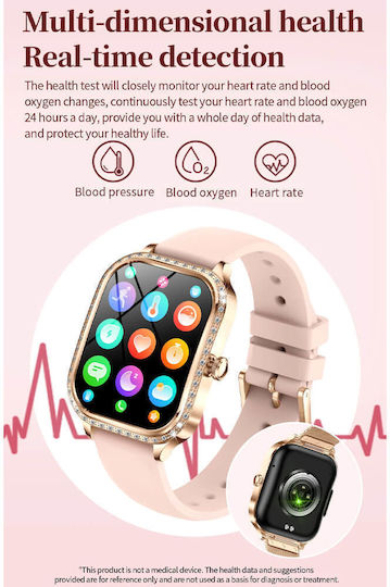 Microwear MK88 Smartwatch με Παλμογράφο (Gold Steel)