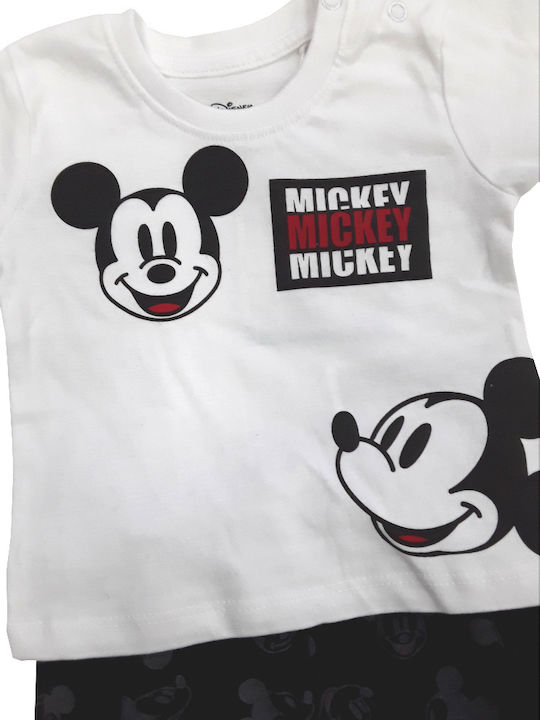 Παιδικό Σετ με Σορτς Καλοκαιρινό 2τμχ Λευκό Mickey Mouse