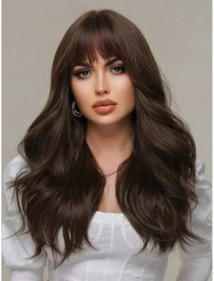 Hair Duty Wig with Synthetic Hair in Chestnut Color 60cm