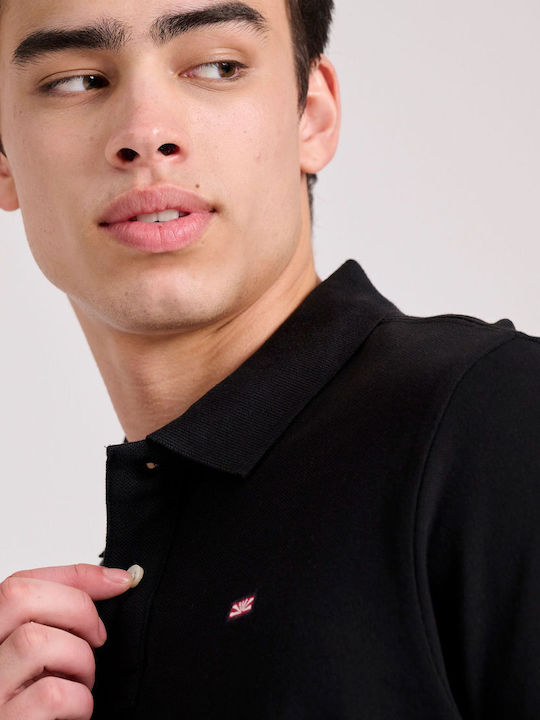 Polo Short Sleeve Black Blouse