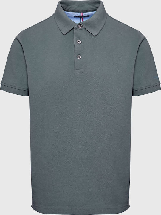 Polo Kurzarm Bluse Dk Grau