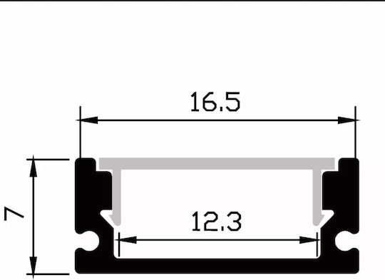 Profil Bandă LED Alfa Pentru Instalare Exterioară Negru Elbulgaria 4062 Bk