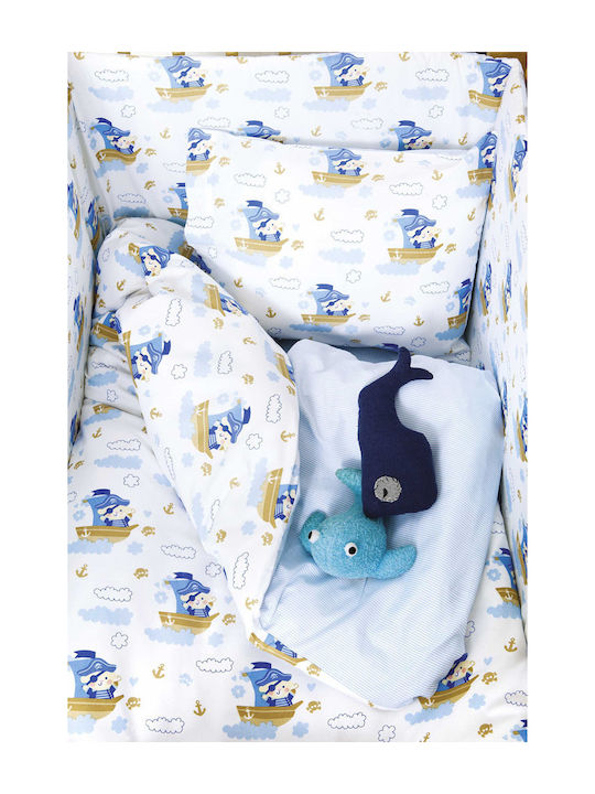 Nima Cotton Baby Quilt Captain Nook 120x160cm Light Blue