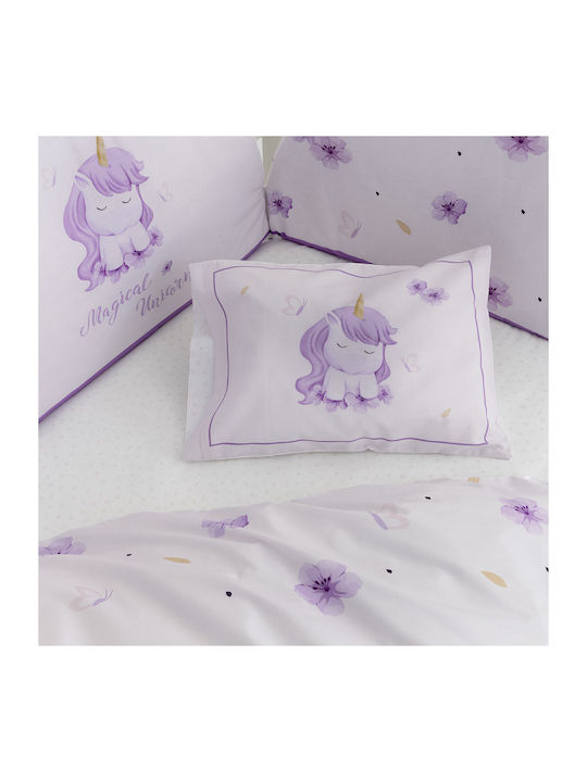 Nima Magical Unicorn Βρεφικό Κουβερλί Βαμβακερό Λιλά 100x140cm