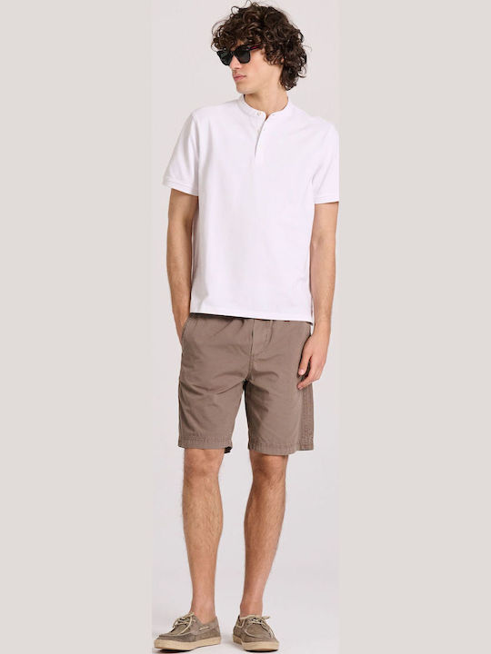Short Sleeve Melange Blouse FBM009-008-11-White