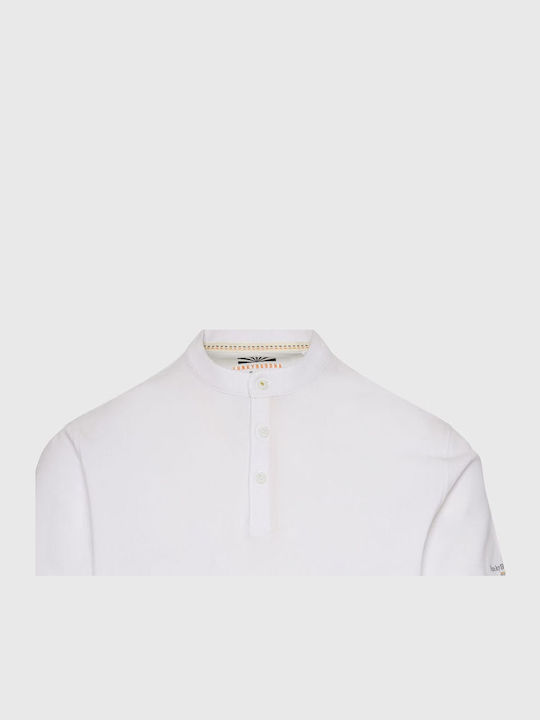 Short Sleeve Melange Blouse FBM009-008-11-White