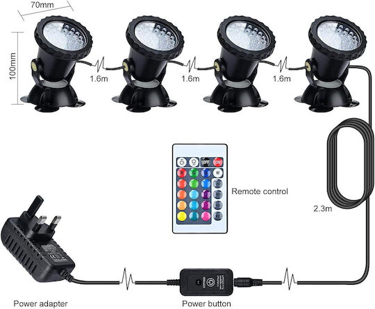 Proiector Pentru Piscină Cu Control La Distanță Și Lumină Colorată (RGB) X0012OYKP7