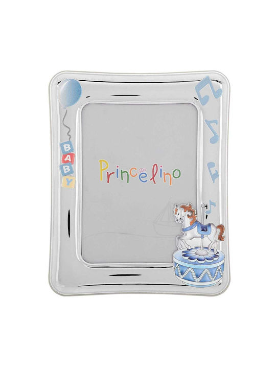 Prince Silvero Καρουζέλ Παιδική Κορνίζα Ασημένια Μπλε 13x18cm