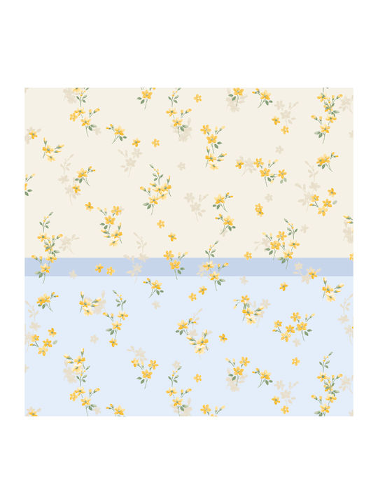 Charalambidis Textiles Ρετρό Σεντόνι Διπλό 200x260εκ. Γαλάζιο