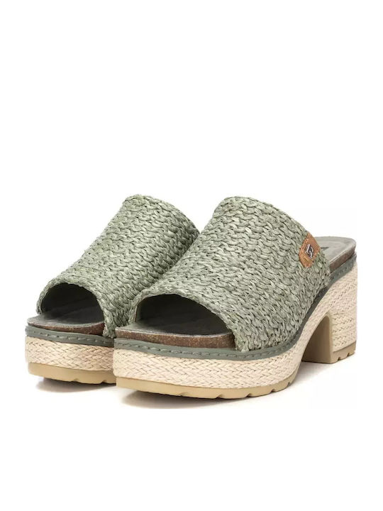 Mule cu cu gleznă înaltă Toc în Culoare Kaki