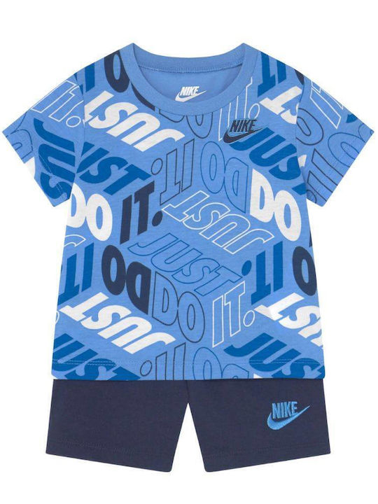 Kids' Set with Shorts Summer 2pcs Blue AOP