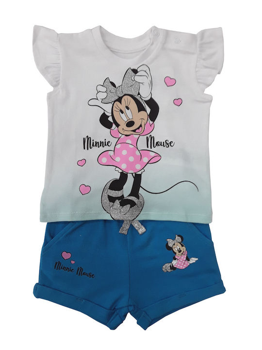 Παιδικό Σετ με Σορτς Καλοκαιρινό 2τμχ Λευκό Minnie
