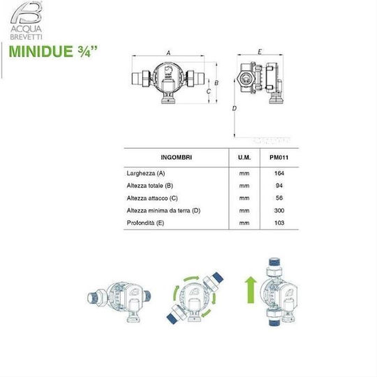 Înlocuire Aquasil 250g Pm011s pentru dedurizator de apă centrală Acqua Brevetti Minidue
