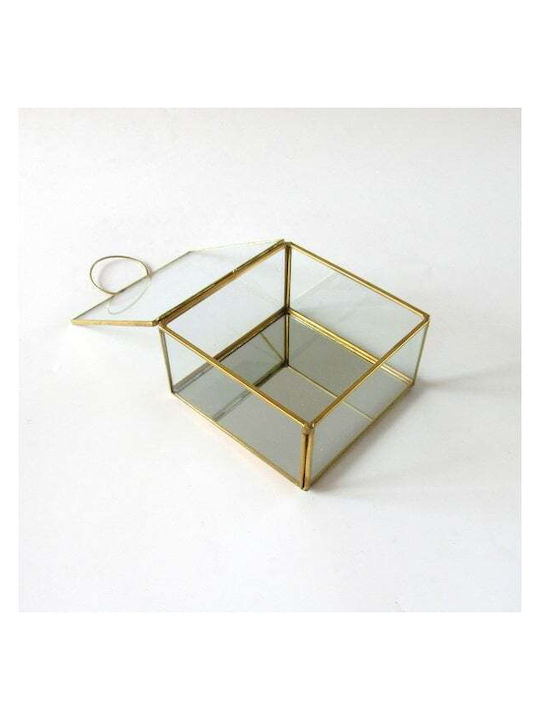 JK Home Decoration Cutie Decorativă Sticlă 12.5x12.5x6cm