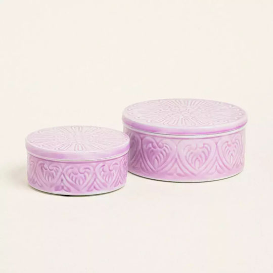 Metal Box Set of 2 Pcs Lilac 20 X 10 Cm 16 X 8 Cm Beauty Home Metal Box Set of 2 Pcs Lilac 20 X 10 Cm 16 X 8 Cm Beauty Home