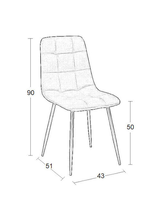 Oscar Dining Room Velvet Chair Grey Velvet 44x56x87cm