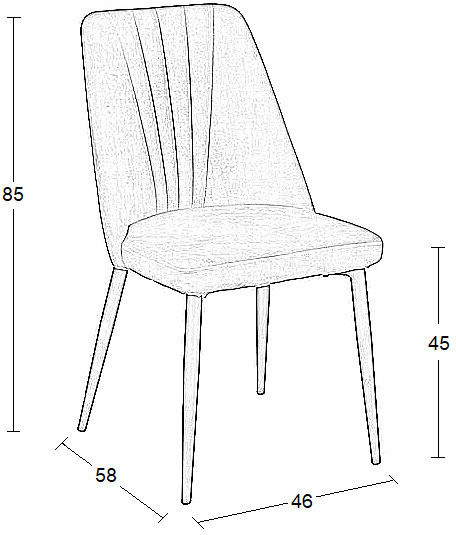 Olivia Dining Room Velvet Chair Black 46x58x85cm
