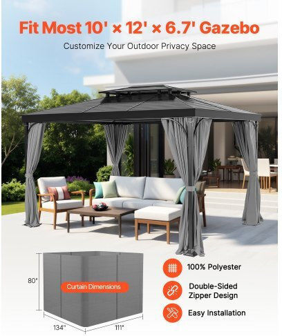 Vevor Awning Fabric Gray 3.4x2.83m