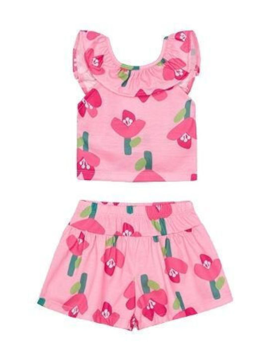Детски комплект с къси панталони Лятна 2бр Fuchsia Pink