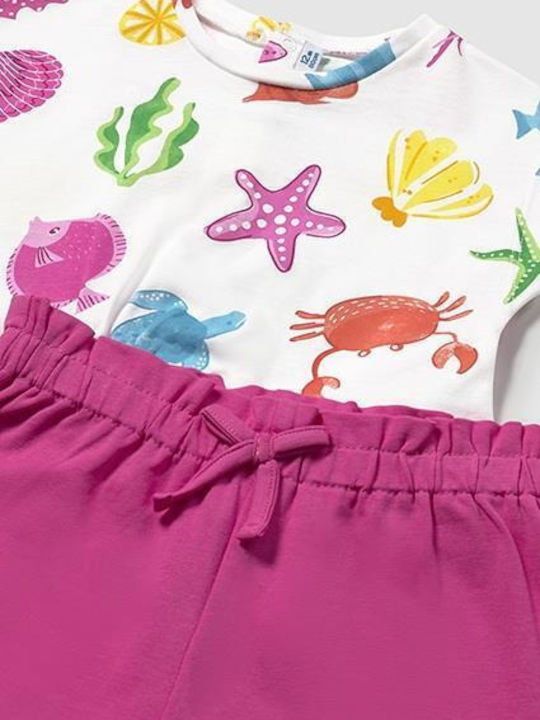 Kids' Set with Shorts Summer 3pcs Fuchsia