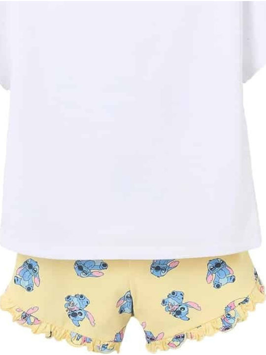Kinder-Set mit Shorts Sommer 2Stück White, Yellow