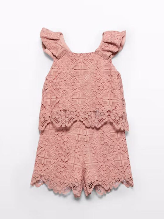 Kids' Set with Shorts Summer 2pcs Salmon