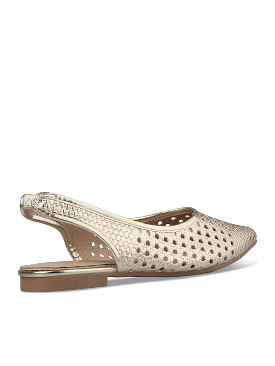 Pantofi balerini pentru femei Slingback cu Bareta in Auriu Culori