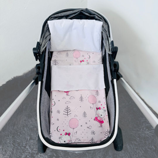 Σετ Προίκας Καροτσιού Ροζ Blanket, Lightweight Bag, And Pillow