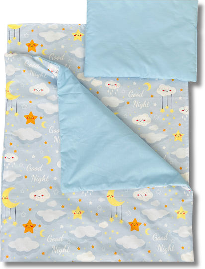 Set de lenjerie de pat pentru cărucior Cărucior Albastru Blanket, Lightweight Bag, And Pillow