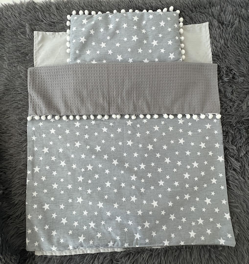 Σετ Προίκας Καροτσιού Γκρι Blanket, Lightweight Bag, And Pillow