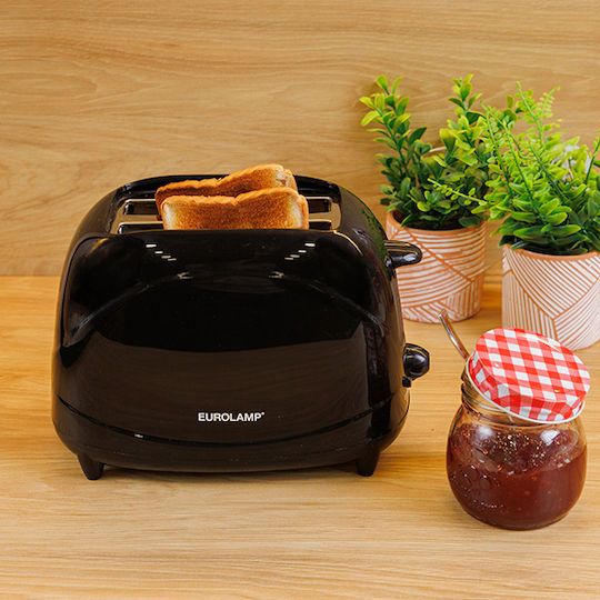 Eurolamp Toaster 2 Schlitze 700W Schwarz