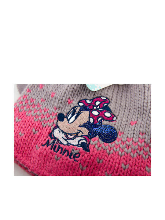 Minnie Детски Шапки Комплект с Ръкавици Плетено Сив