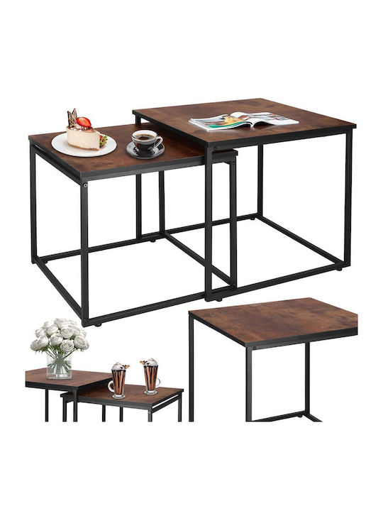 Platz Satztisch-Set Metall Braun 2Stück B49xT49cm