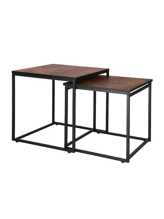 Platz Satztisch-Set Metall Braun 2Stück B49xT49cm